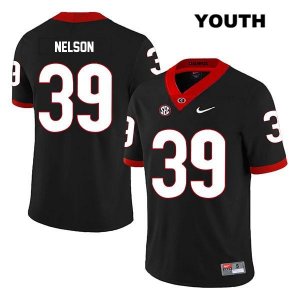 Youth Georgia Bulldogs NCAA #39 Hugh Nelson Nike Stitched Black Legend Authentic College Football Jersey TOP8254NO